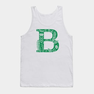 Letter B bright green Tank Top